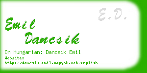 emil dancsik business card